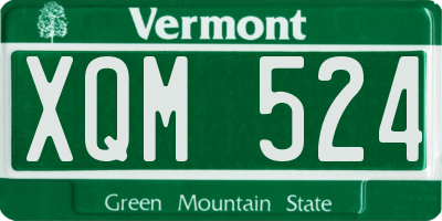 VT license plate XQM524