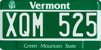 VT license plate XQM525