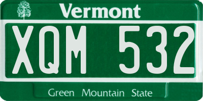 VT license plate XQM532