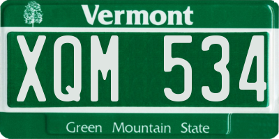 VT license plate XQM534