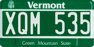 VT license plate XQM535