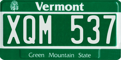 VT license plate XQM537