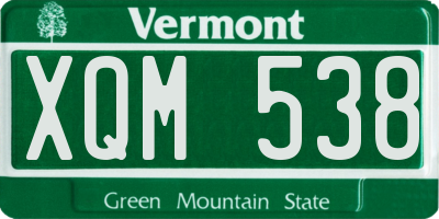 VT license plate XQM538