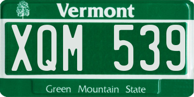 VT license plate XQM539