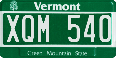VT license plate XQM540