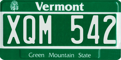 VT license plate XQM542