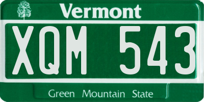 VT license plate XQM543