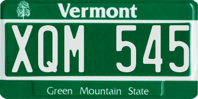 VT license plate XQM545