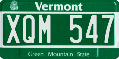 VT license plate XQM547