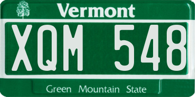 VT license plate XQM548
