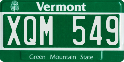 VT license plate XQM549