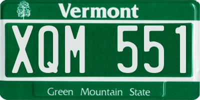 VT license plate XQM551