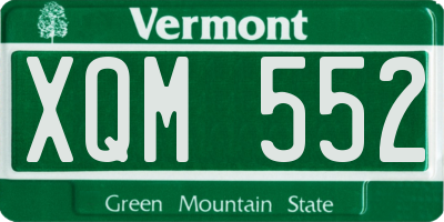 VT license plate XQM552