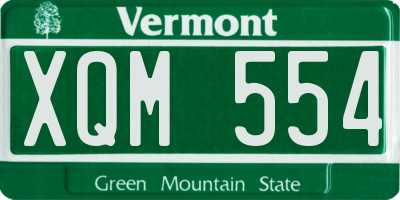 VT license plate XQM554