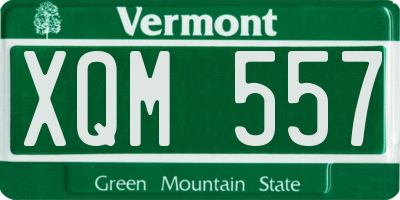 VT license plate XQM557