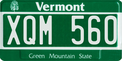 VT license plate XQM560