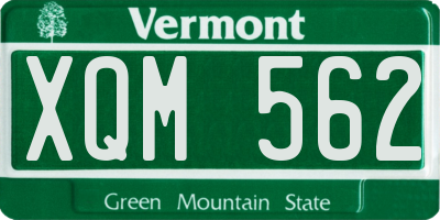 VT license plate XQM562