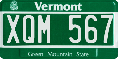 VT license plate XQM567