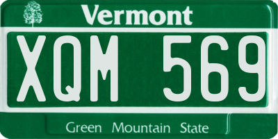 VT license plate XQM569