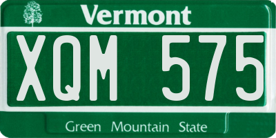 VT license plate XQM575
