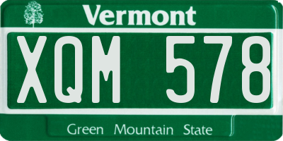 VT license plate XQM578