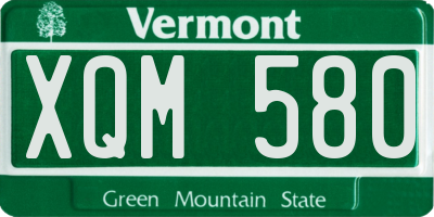 VT license plate XQM580