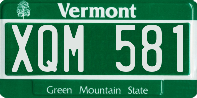 VT license plate XQM581