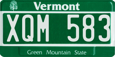 VT license plate XQM583