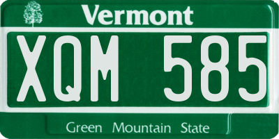 VT license plate XQM585