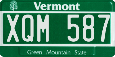 VT license plate XQM587