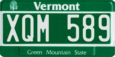 VT license plate XQM589