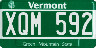 VT license plate XQM592