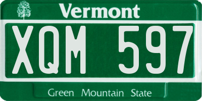 VT license plate XQM597