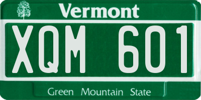 VT license plate XQM601