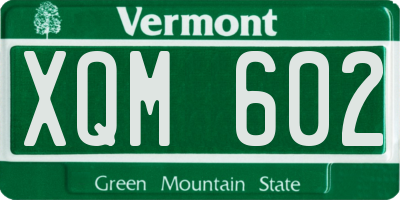 VT license plate XQM602