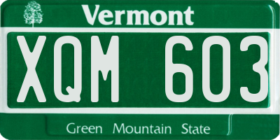 VT license plate XQM603