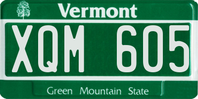 VT license plate XQM605