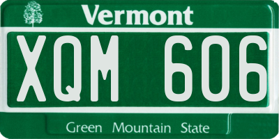 VT license plate XQM606