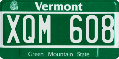 VT license plate XQM608