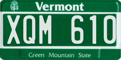 VT license plate XQM610