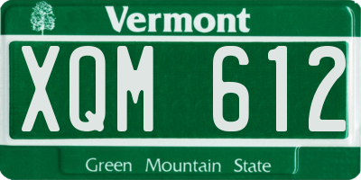 VT license plate XQM612