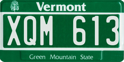 VT license plate XQM613