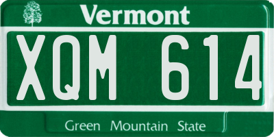 VT license plate XQM614