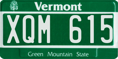 VT license plate XQM615