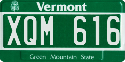 VT license plate XQM616