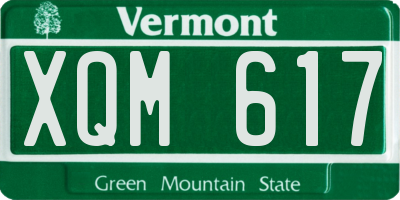 VT license plate XQM617