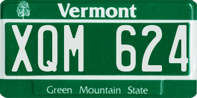 VT license plate XQM624