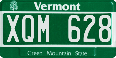 VT license plate XQM628