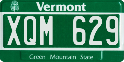 VT license plate XQM629