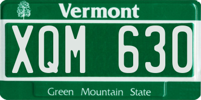 VT license plate XQM630